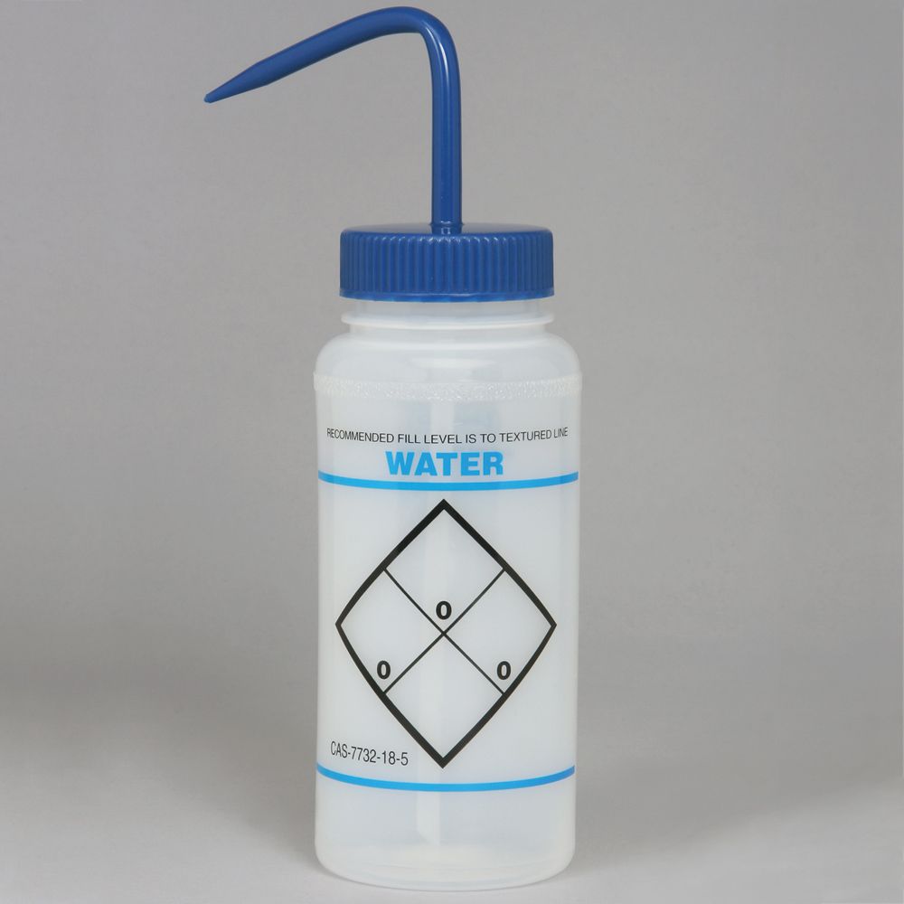Wash Bottle, Widemouthed, for Deionized Water, 500 mL