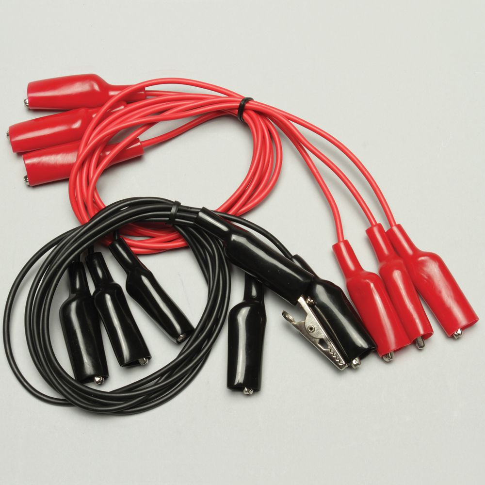 Insulated Alligator Clips on Both Ends, Pack of 6