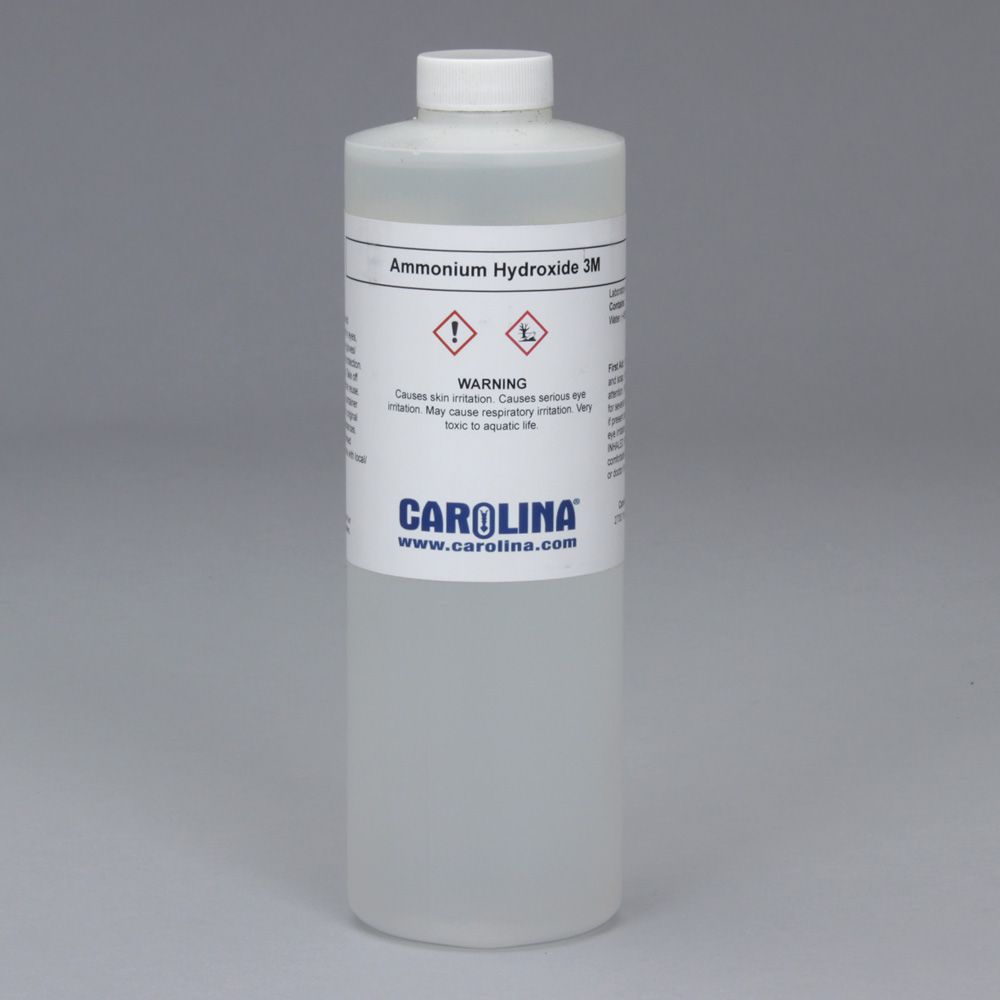 Ammonium Hydroxide, 3 M, Laboratory Grade, 500 mL | Carolina.com
