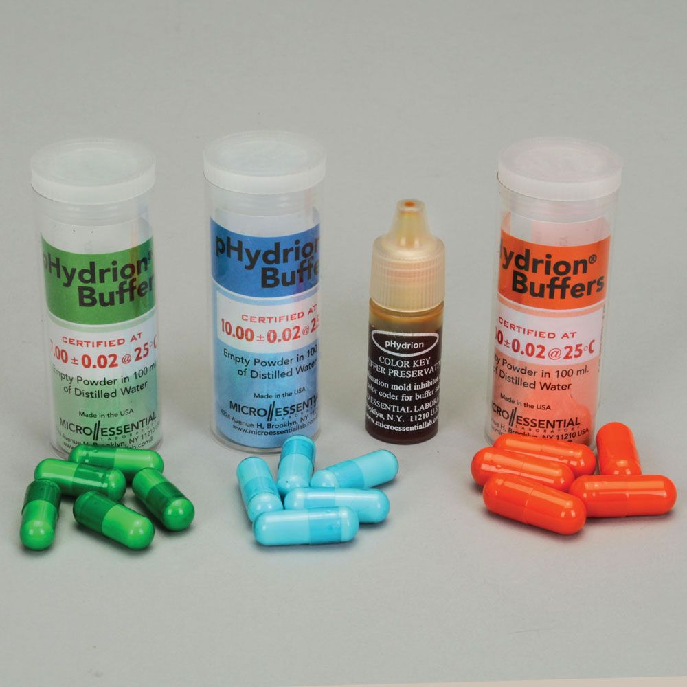 Buffer Set, Capsules, Color Coded, pH 4, 7, & 10, Laboratory Grade