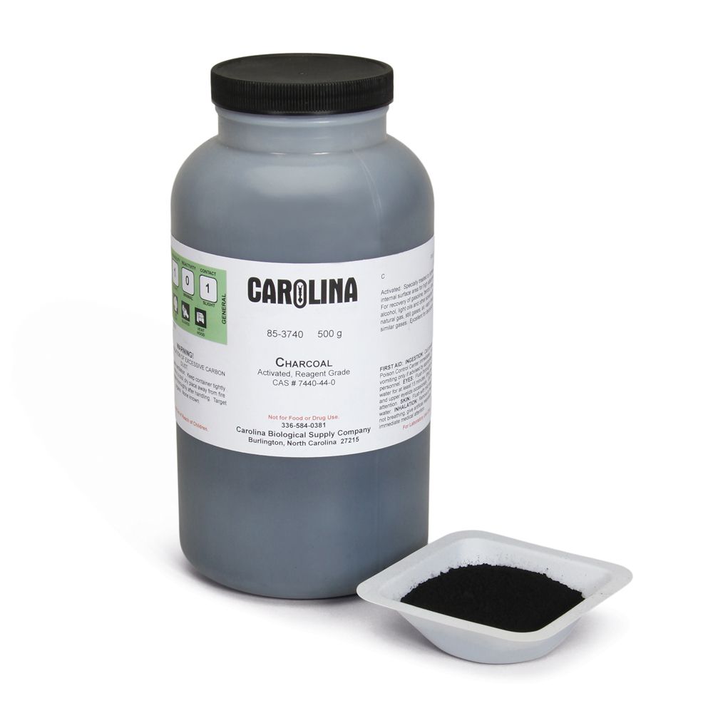 Charcoal, Activated Carbon, Reagent Grade, 500 g