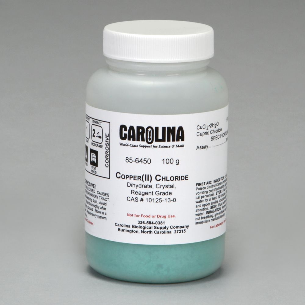 Cupric Chloride, Dihydrate, Reagent Grade, 100 g