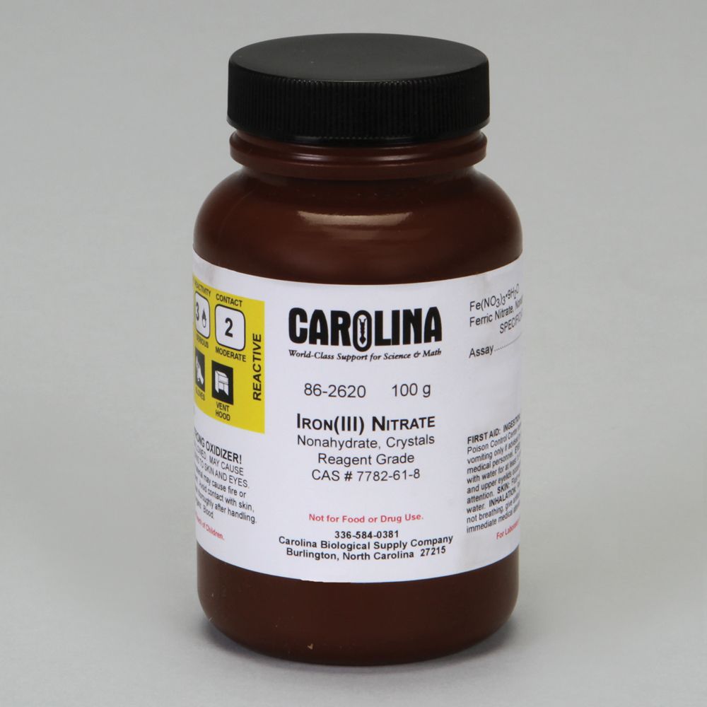 Iron (III) Nitrate, Nonahydrate, Reagent Grade, 100 g