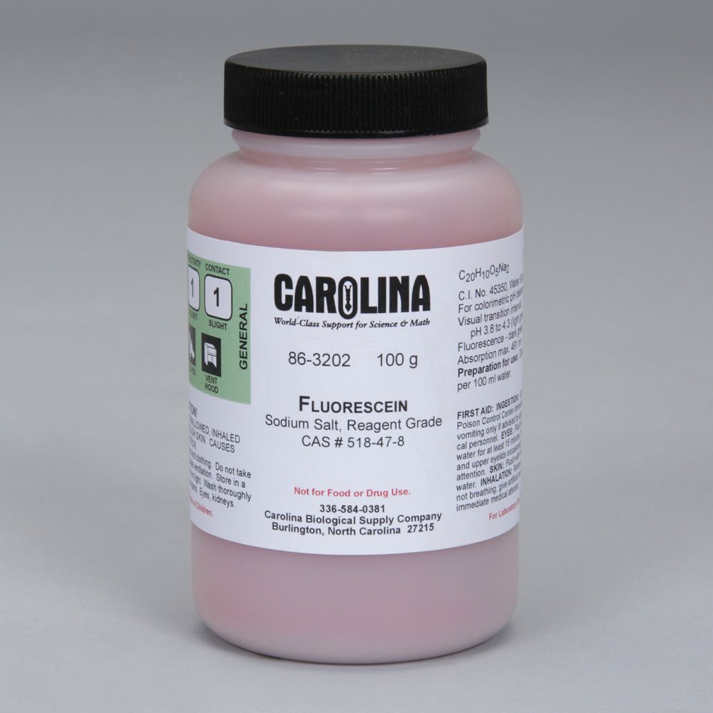 Fluorescein, Sodium Salt, Reagent Grade, 100 g
