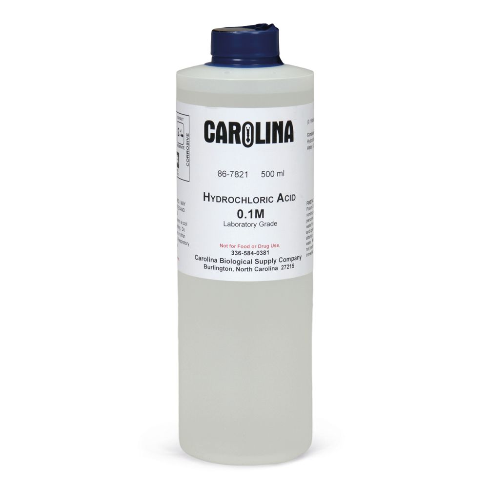 Hydrochloric Acid, 0.1 M (0.3 v/v), Laboratory Grade, 500 mL