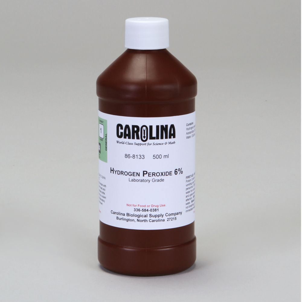 Hydrogen Peroxide, 6, Laboratory Grade, 500 mL