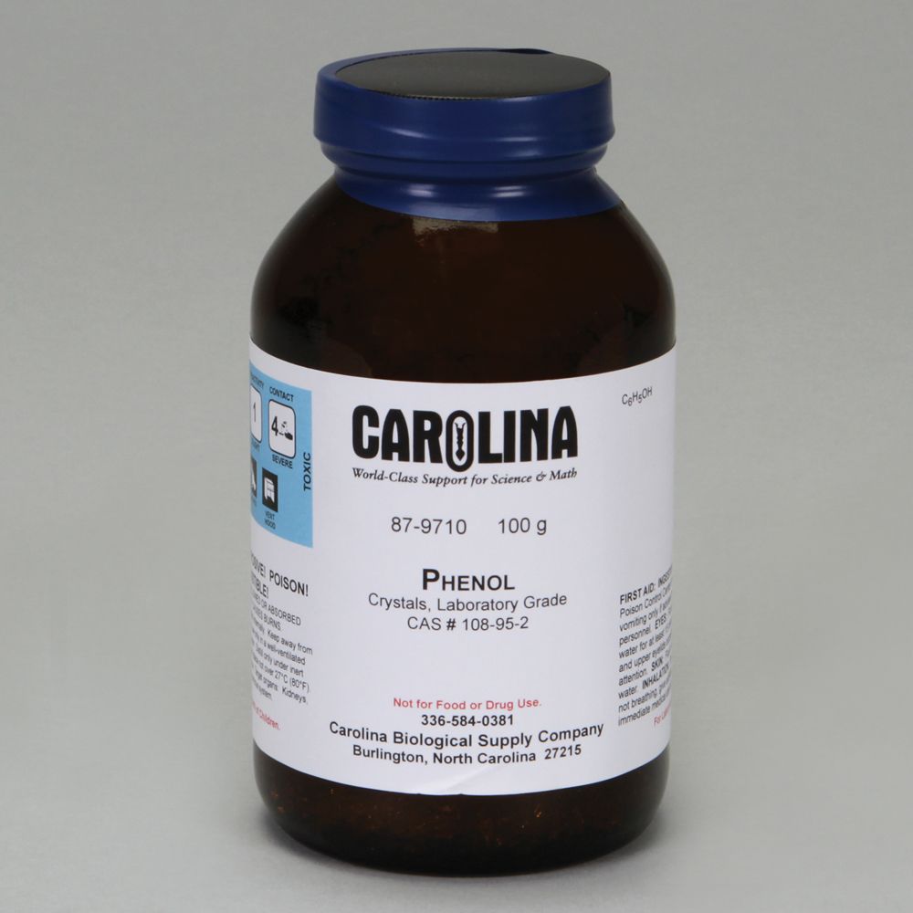 Phenol, Crystal, Laboratory Grade, 100 g