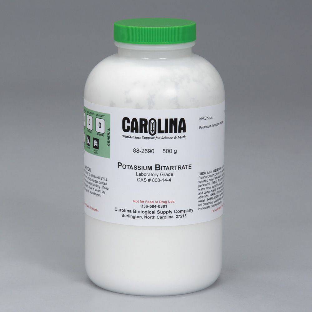 Potassium Bitartrate, Laboratory Grade, 500 g