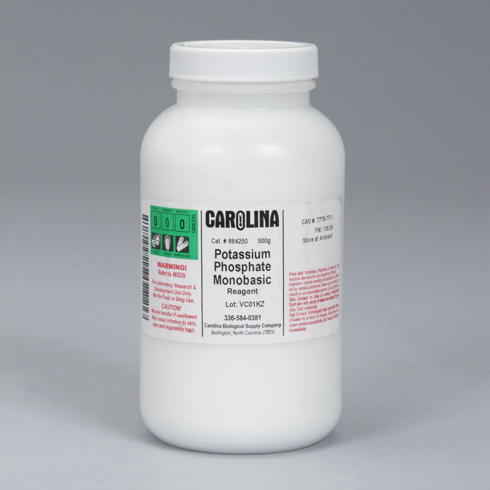 Potassium Phosphate, Monobasic, Crystal, Reagent Grade, 500 g