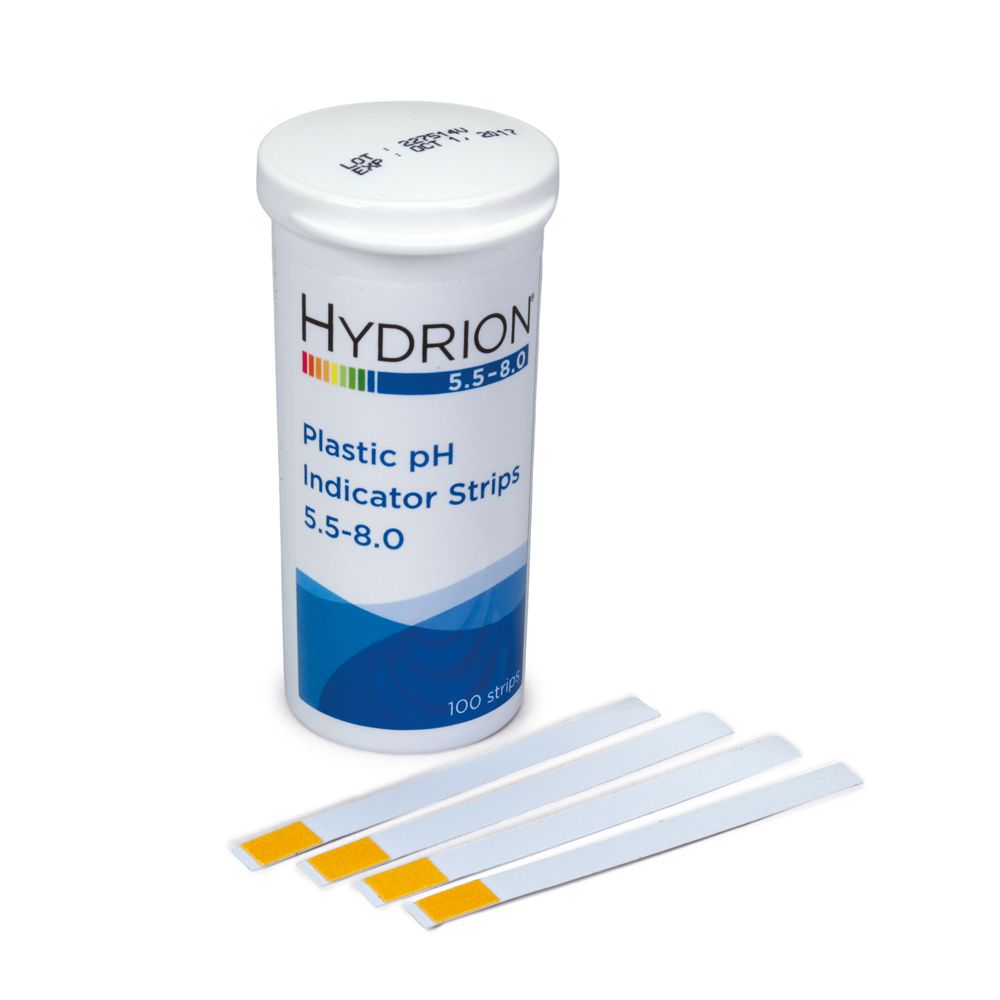 Hydrion® Spectral pH Strips (pH 5.5 to 8.0), Pack 100