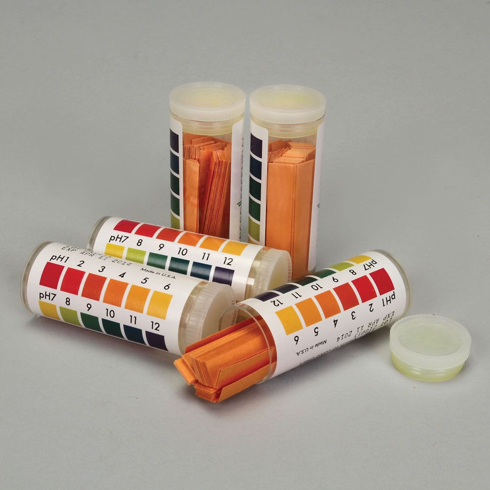 Hydrion Jumbo pH Strips, Wide Range, pH 112, 100 Strips per Vial, Pack