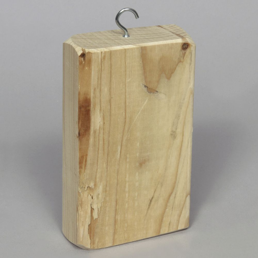 Block, Wood, with Screw Hook, Pack of 32