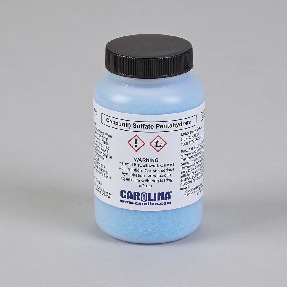 Copper (II) Sulfate, Pentahydrate, 250 g Carolina Biological Supply