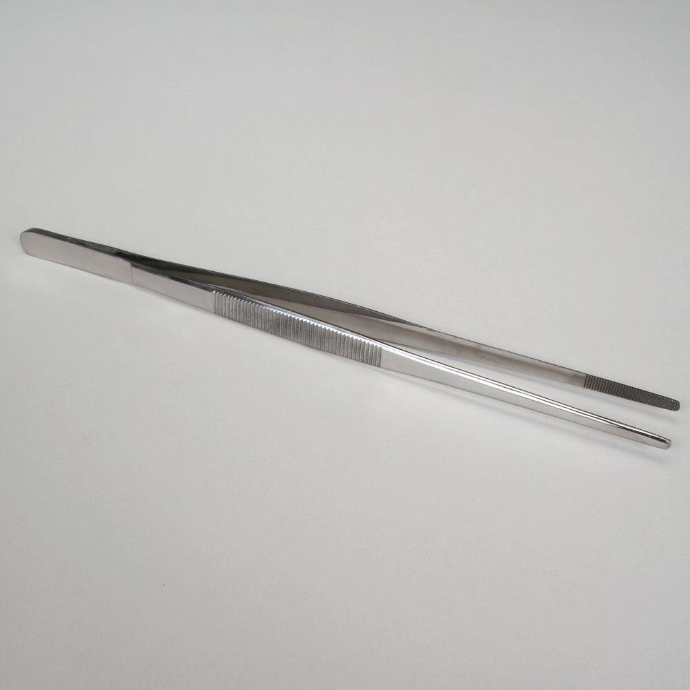 Specimen Forceps, Stainless Steel, Straight, 10 in