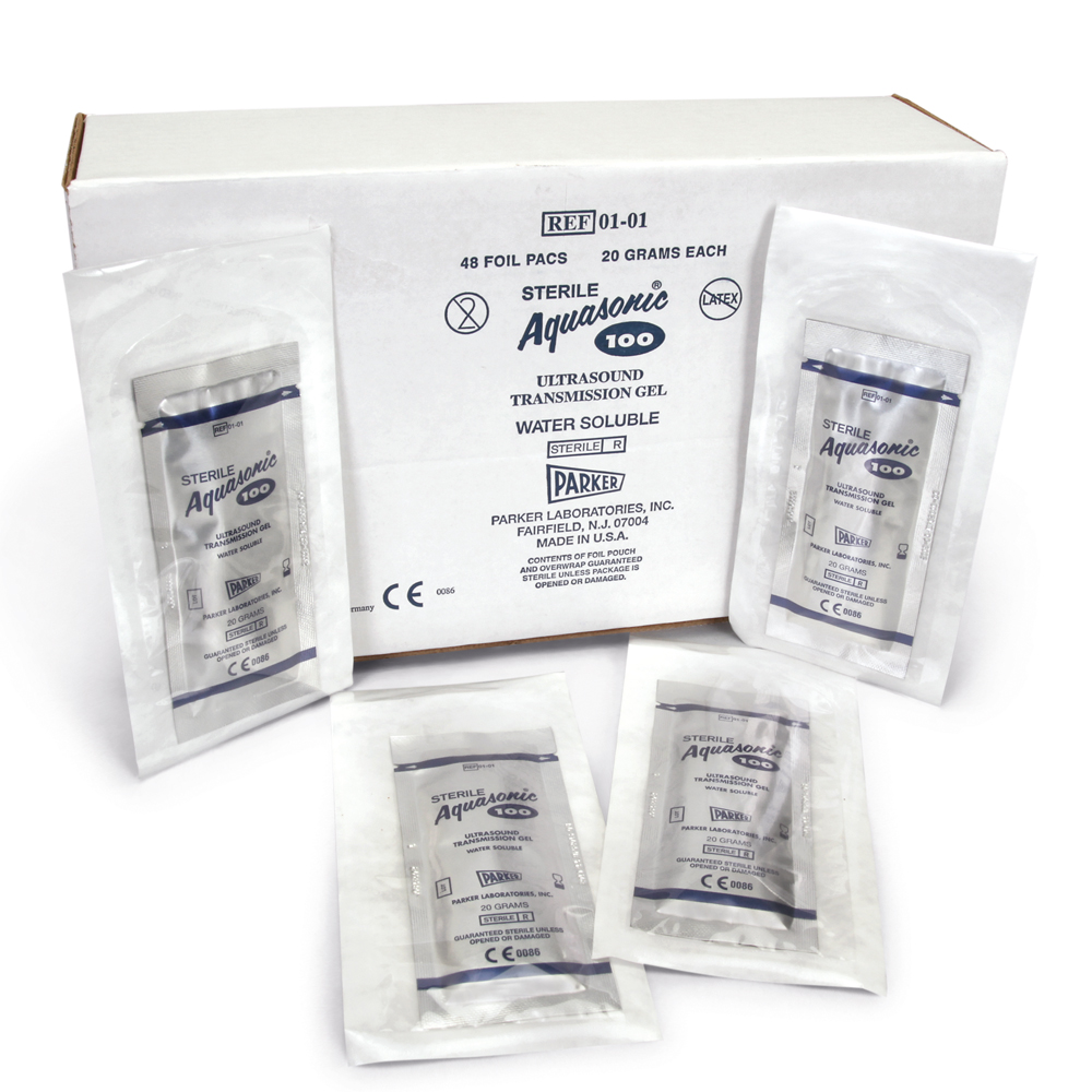 Ultrasound Transmission Gel, Sterile Foil Pouches, Box of 48