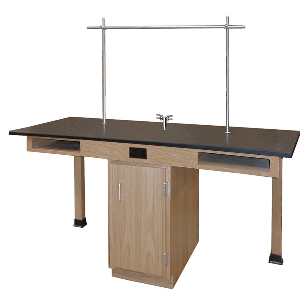 2Student Lab Table with Center Oak