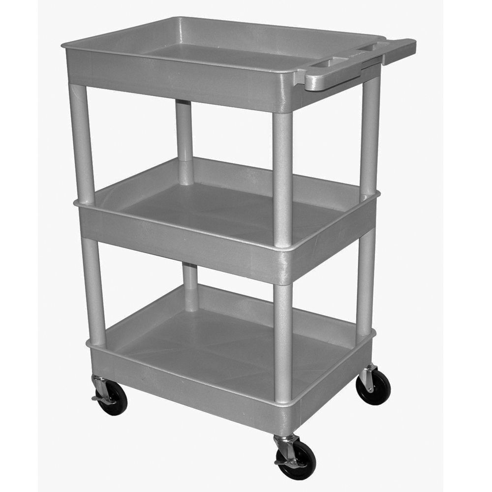 ThreeTubShelf Utility Cart, Gray Carolina Biological Supply