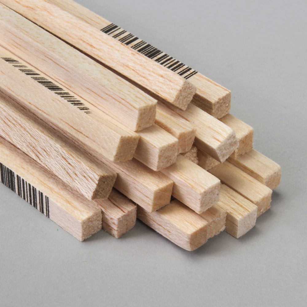 Balsa Wood Strips, 1/4 x 1/4 x 36", Pack of 20
