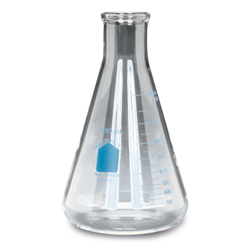 Pyrex® Vista™ Erlenmeyer Flask, 1,000 mL, Pack of 6