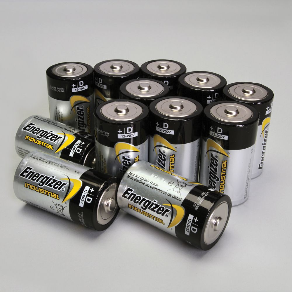 Energizer® Industrial Alkaline Battery, Size D, Pack of 12 Carolina Biological Supply