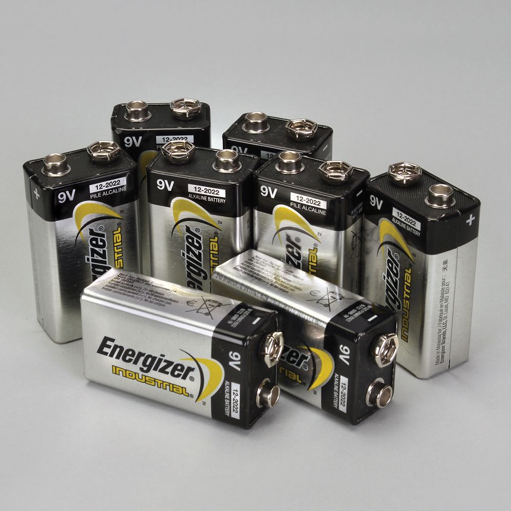 Energizer® Industrial Alkaline Battery, 9 V, Pack of 8 Carolina Biological Supply