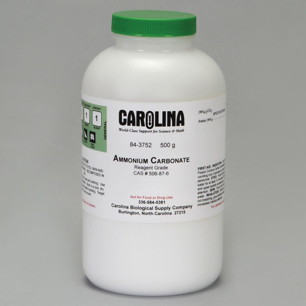 Ammonium Carbonate, Reagent Grade, 500 g Carolina Biological Supply