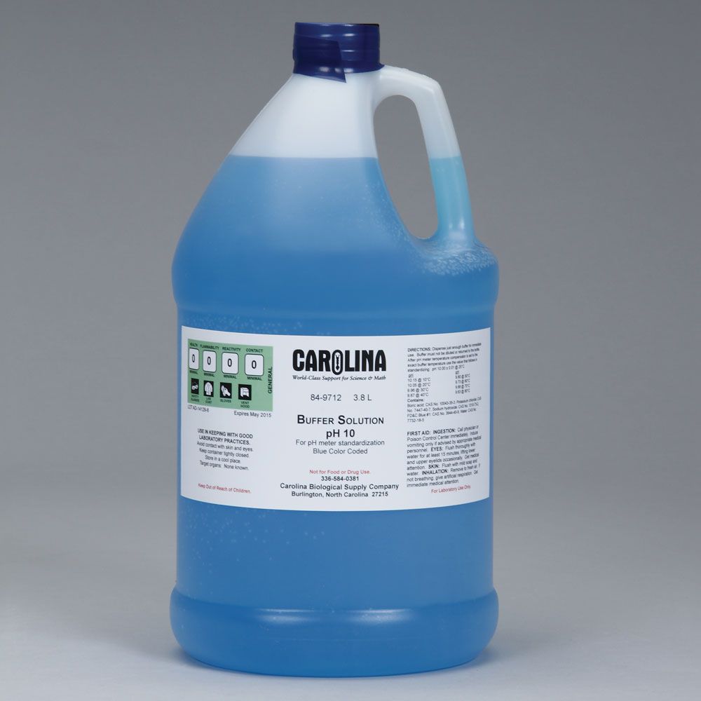Buffer Solution, pH 10, Color Coded, Blue, Laboratory Grade, 3.8 L