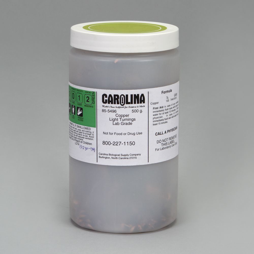 Copper, Light Turnings, Laboratory Grade, 500 g Carolina Biological Supply