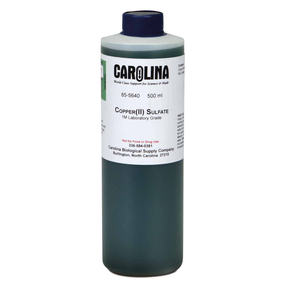 Copper (II) Sulfate Solution, 1 M (25), Laboratory Grade, 500 mL