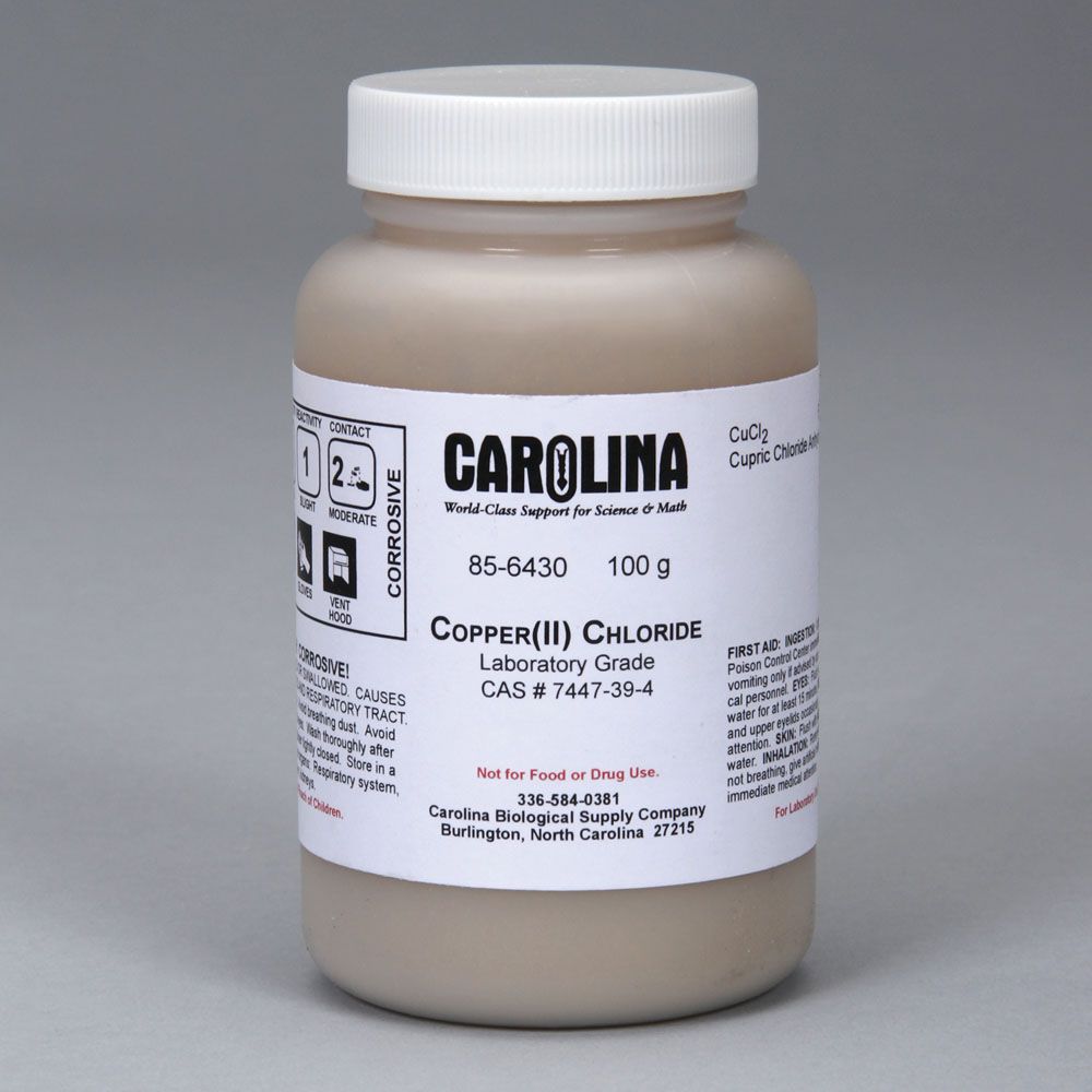 Copper (II) Chloride, Anhydrous, Laboratory Grade, 100 g Carolina