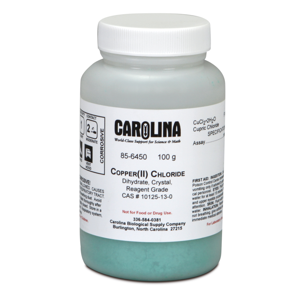 Cupric Chloride, Dihydrate, Reagent Grade, 100 g Carolina Biological