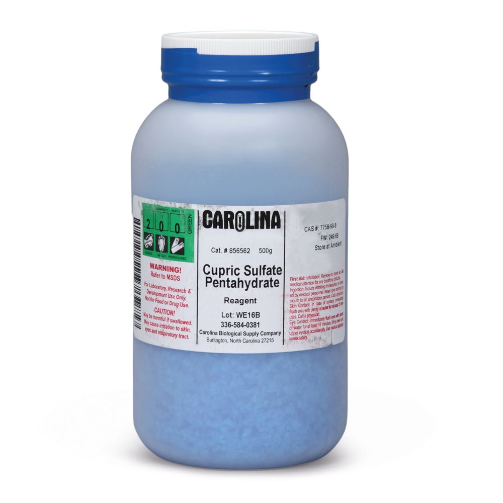 Cupric Sulfate, Pentahydrate, Fine Crystal, Reagent Grade, 500 g ...