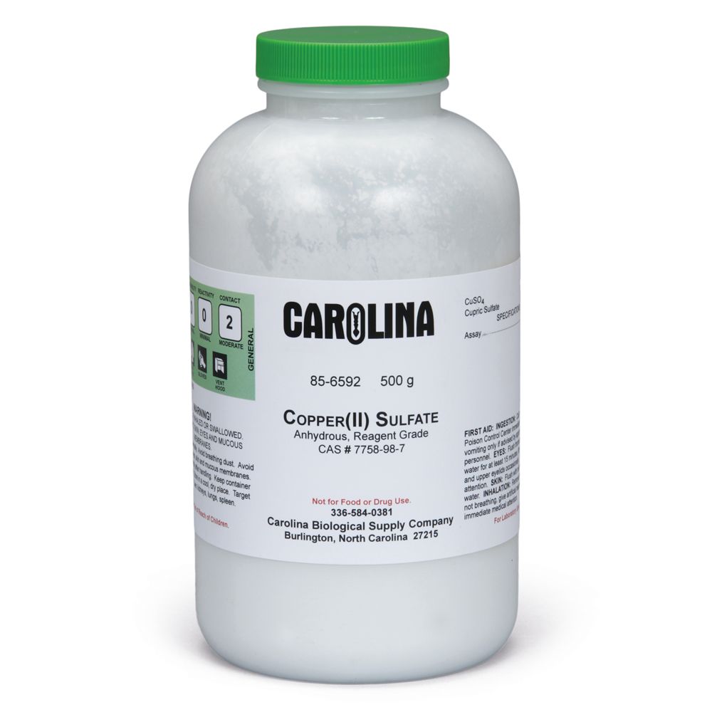 Cupric Sulfate, Anhydrous, Reagent Grade, 500 g Carolina Biological
