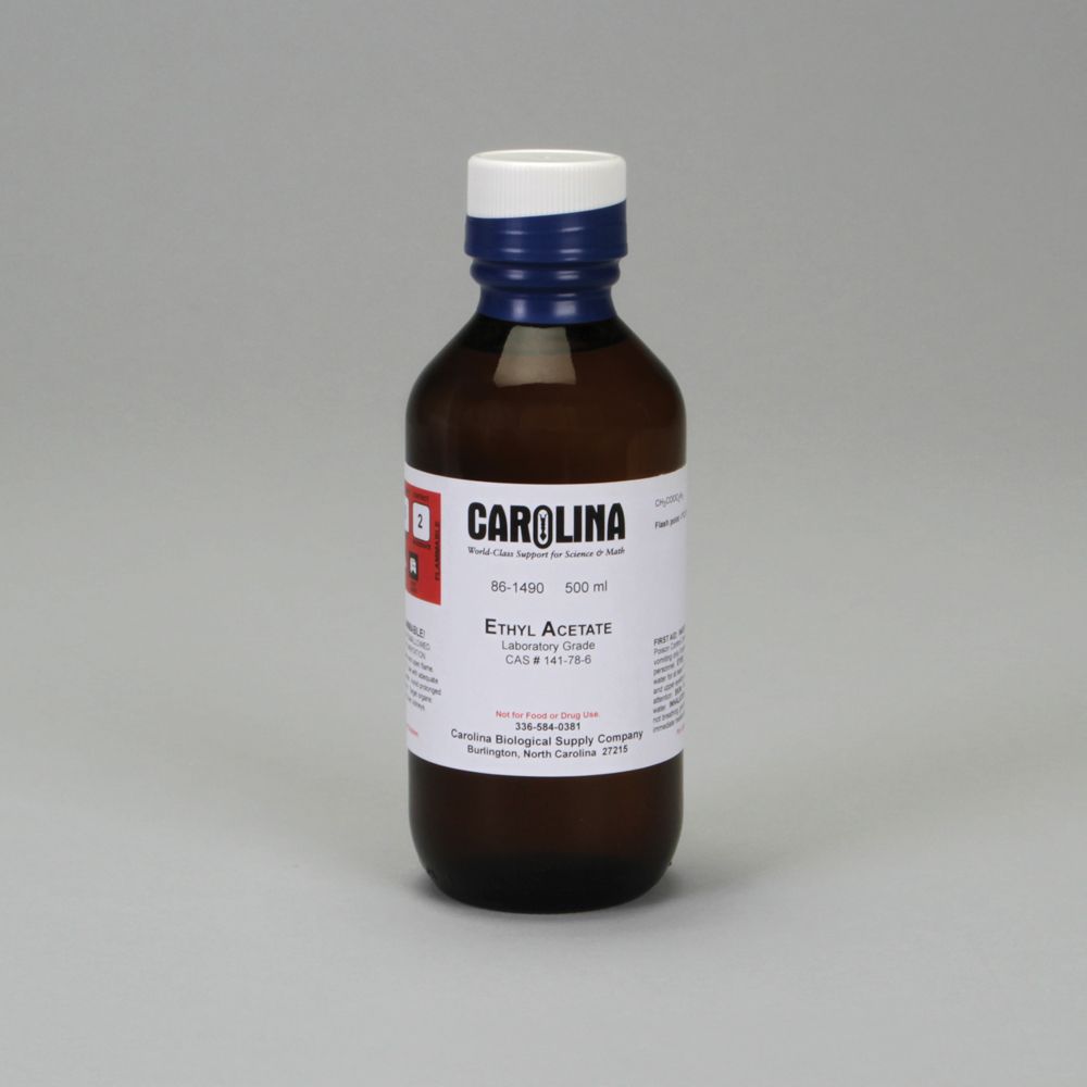 Ethyl Acetate, Laboratory Grade, 500 mL Carolina Biological Supply