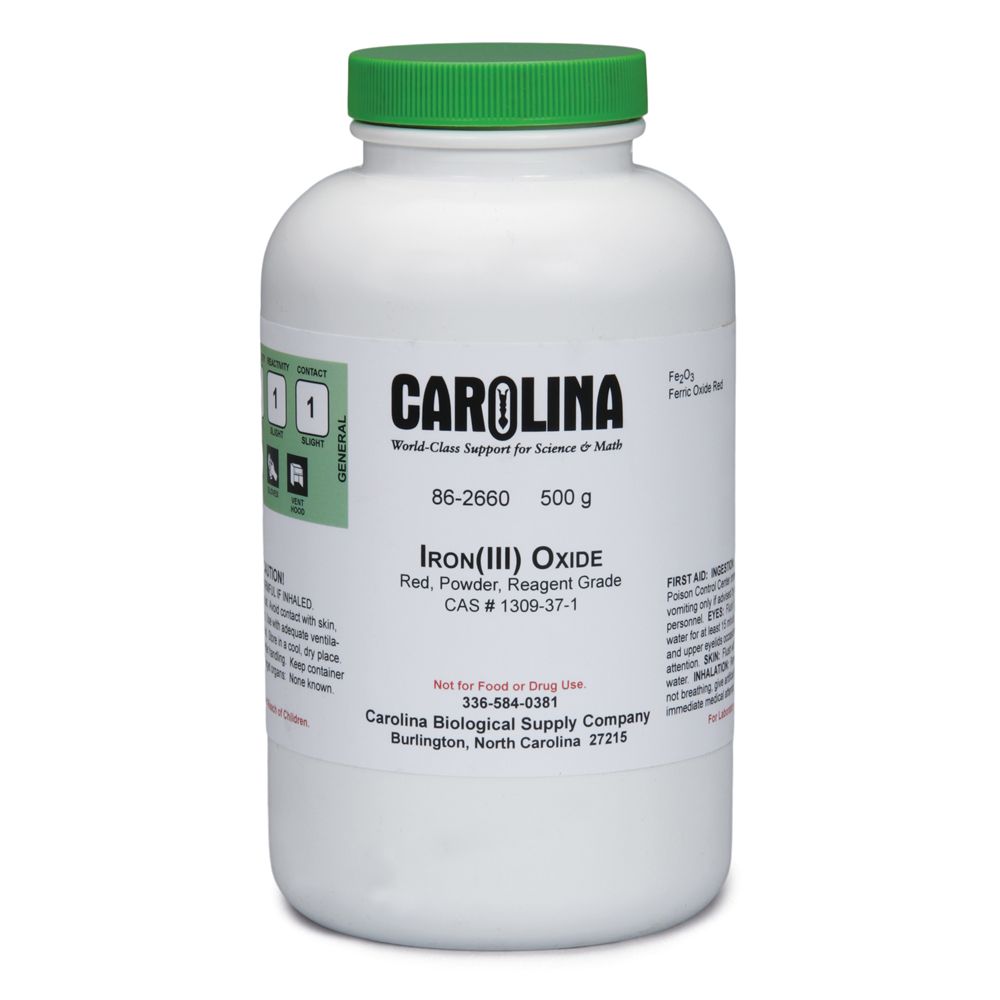 Iron (III) Oxide, Powder, Reagent Grade, 500 g Carolina Biological Supply