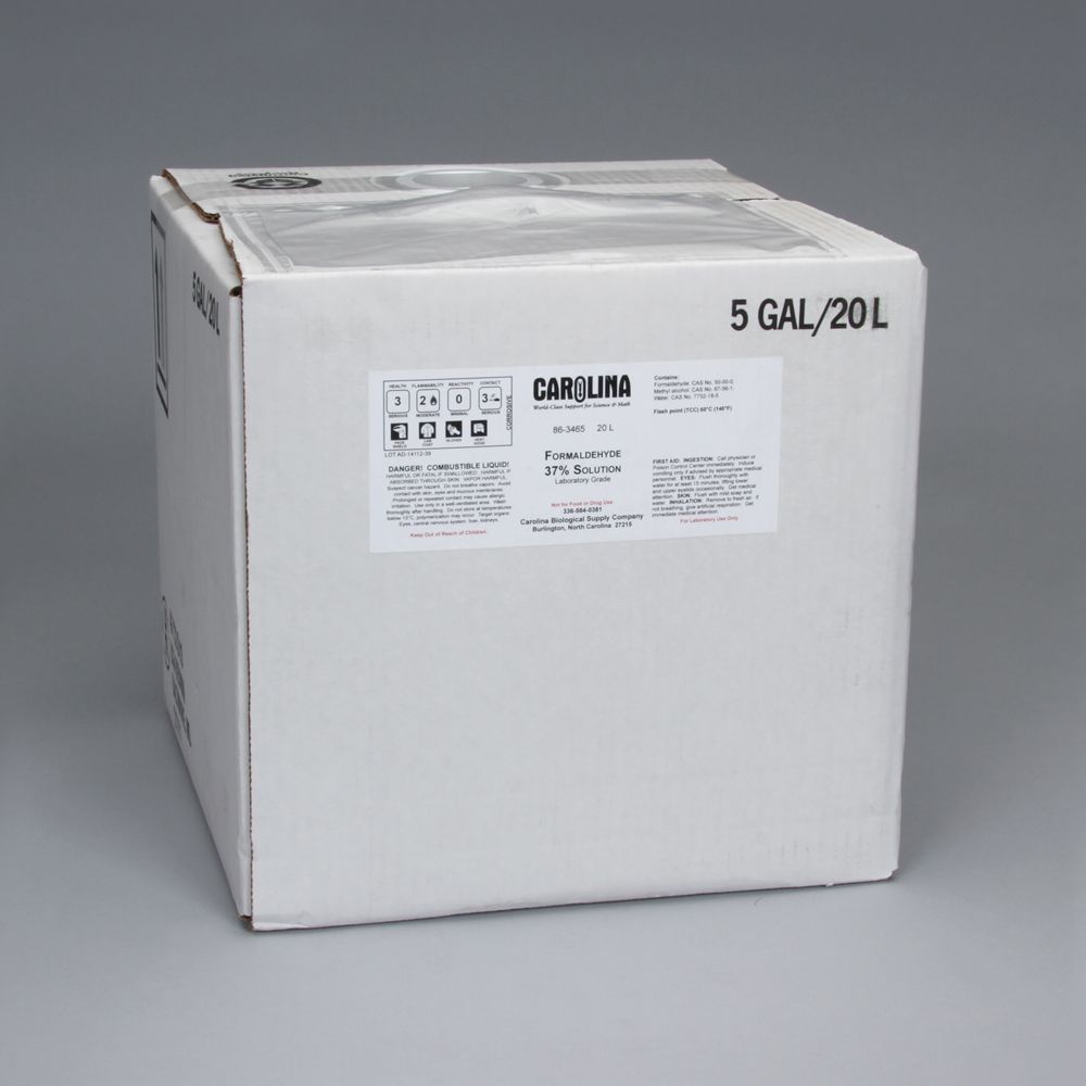 37 Formaldehyde, Laboratory Grade, 20 L Carolina Biological Supply