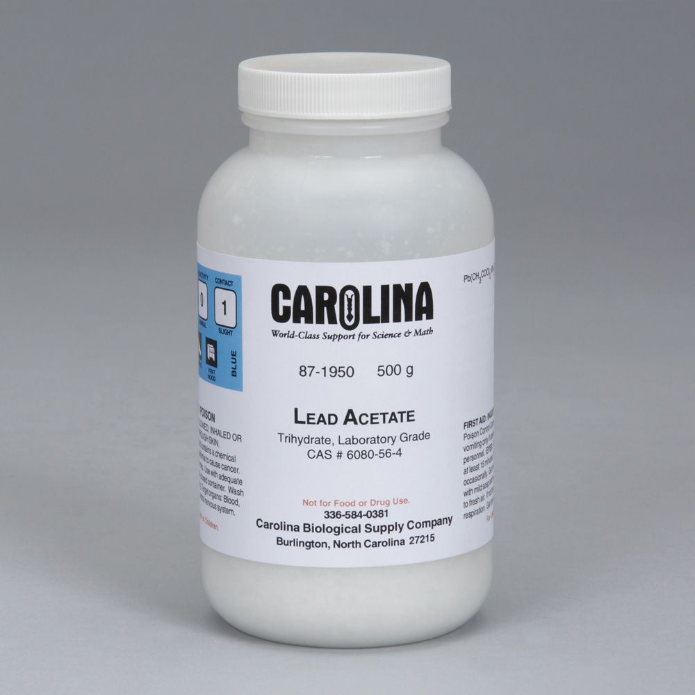 Lead Acetate Trihydrate, Laboratory Grade, 500 g Carolina Biological