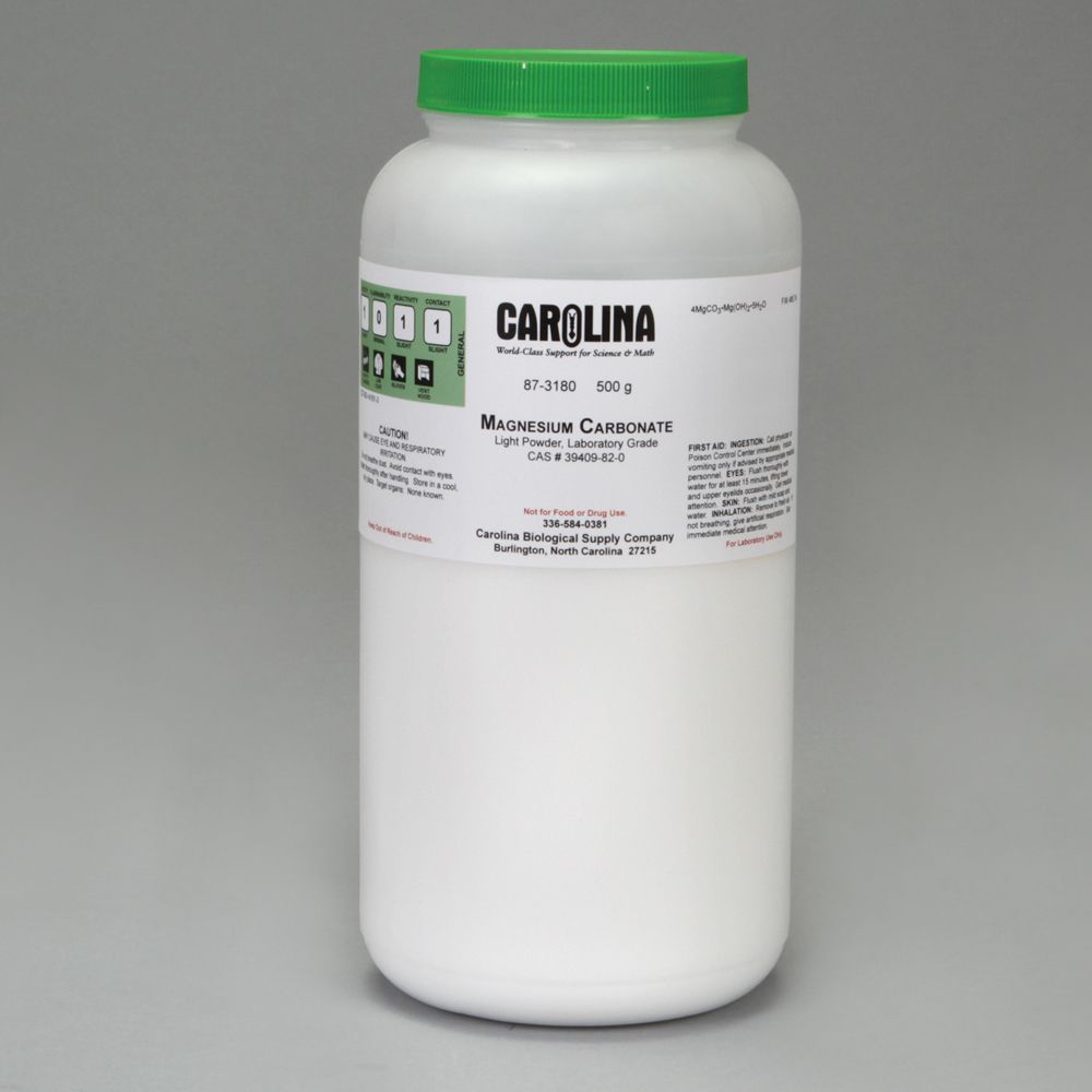 Magnesium Carbonate, Light Powder, Laboratory Grade, 500 g Carolina