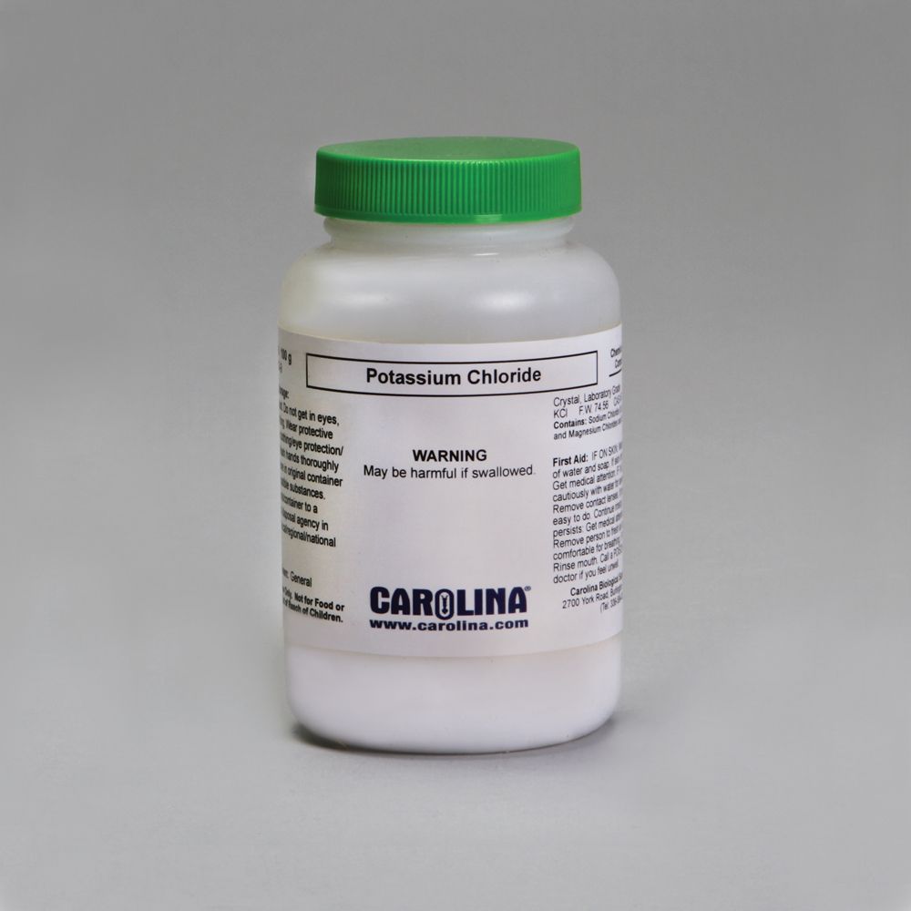 Potassium Chloride, Crystal, Laboratory Grade, 100 g Carolina Biological Supply