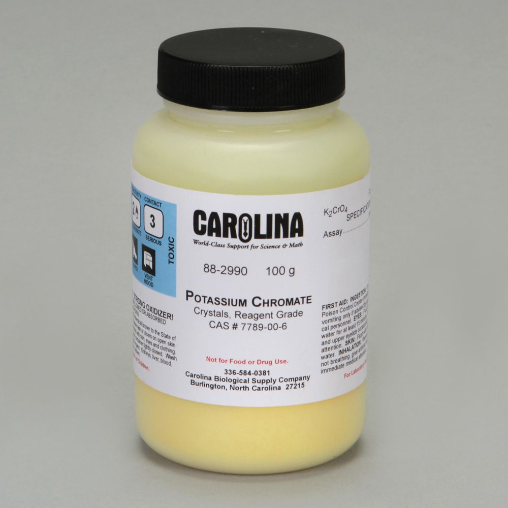 Potassium Chromate, Reagent Grade, 100 g Carolina Biological Supply