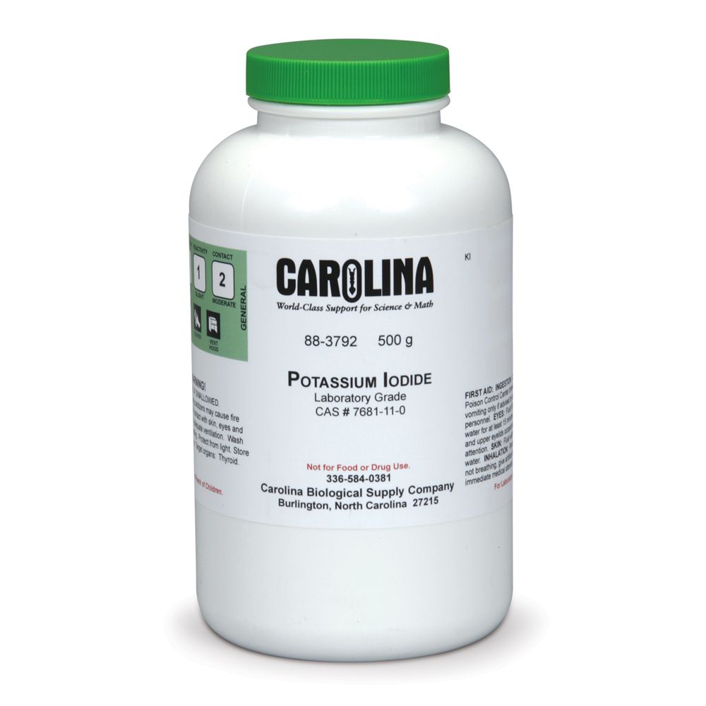 Potassium Iodide, Laboratory Grade, 500 g Carolina Biological Supply