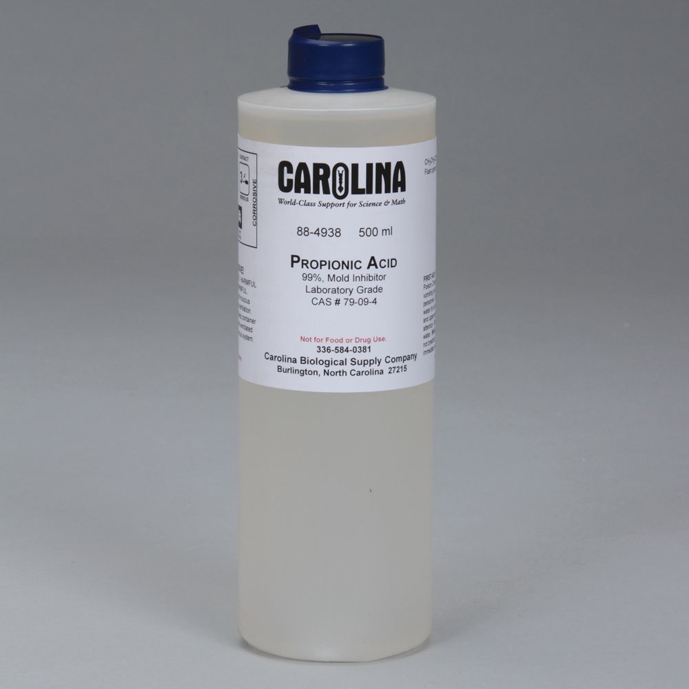 Propionic Acid, Laboratory Grade, 500 mL Carolina Biological Supply