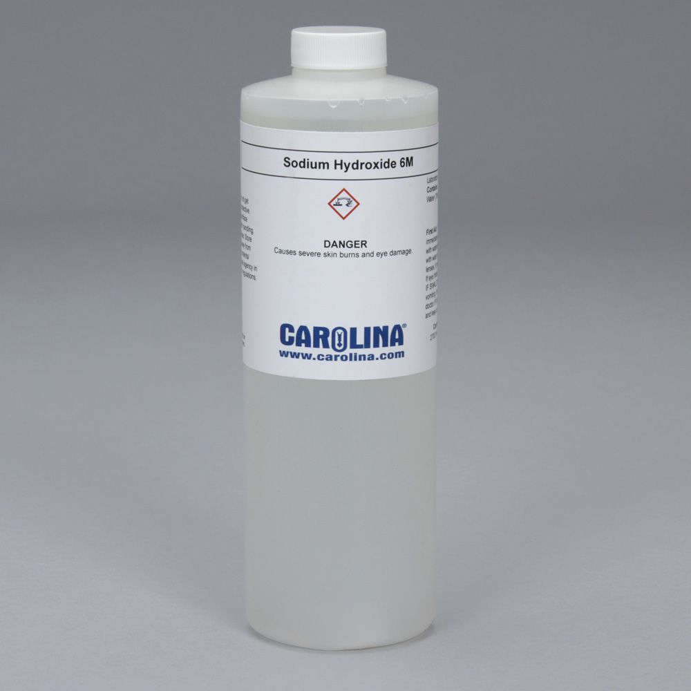 Sodium Hydroxide, 6 M, Aqueous, Laboratory Grade, 500 mL Carolina
