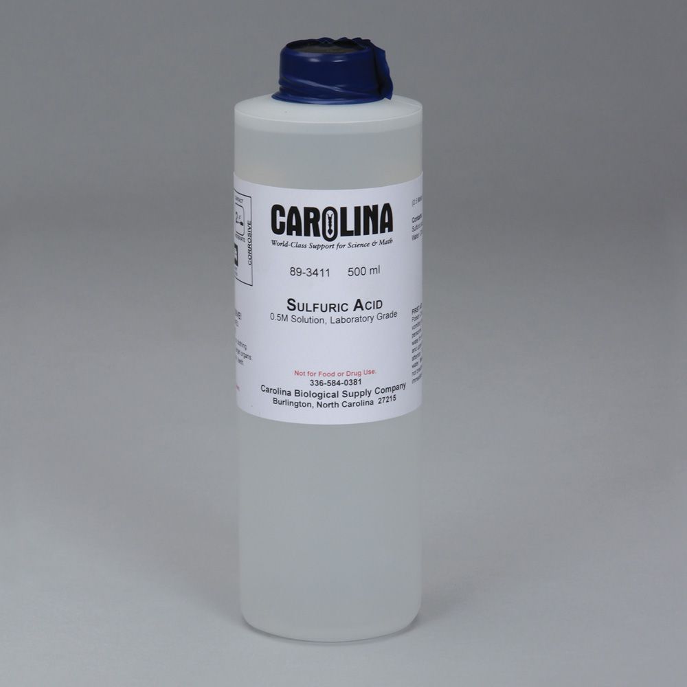 Sulfuric Acid, 0.5 M (3 v/v), Laboratory Grade, 500 mL Carolina