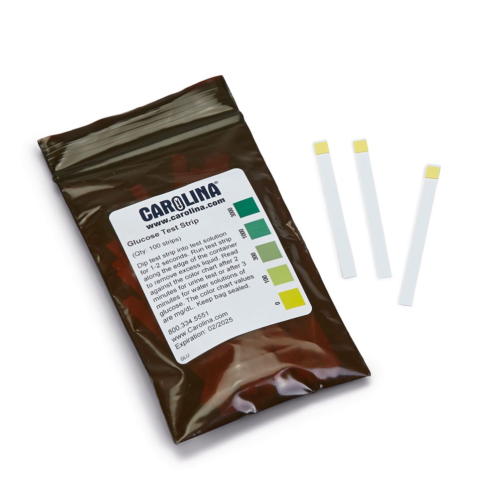 Glucose Test Strips, Laboratory Grade, Pack 100 Carolina Biological