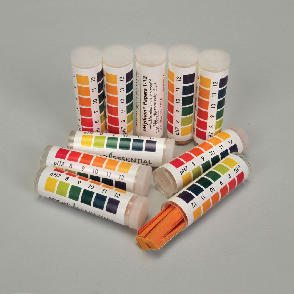 Hydrion® Regular pH Strips, Wide Range, pH 112, 50 Vials