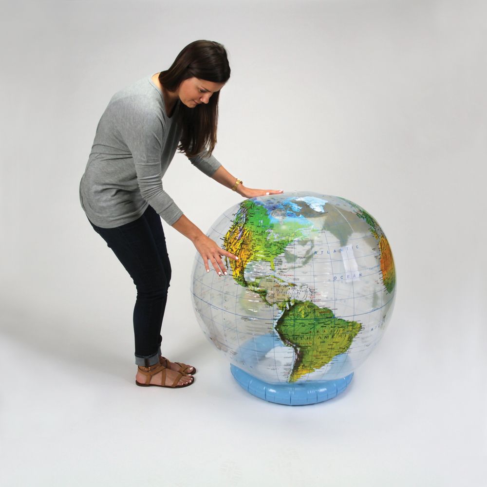 Inflatable Globe, Topographical Images, 36"