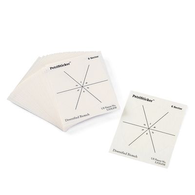 PetriStickers Petri Dish Labels - 50-Square Grid Stickers, 36-Pack For Lab Use