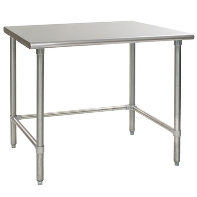 Flattop Stainless Steel Work Table With Stainless Steel Tubular Base 30 X 36 In