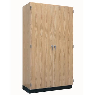 Wall Storage Cabinet With Hinged Oak Doors 48 In W